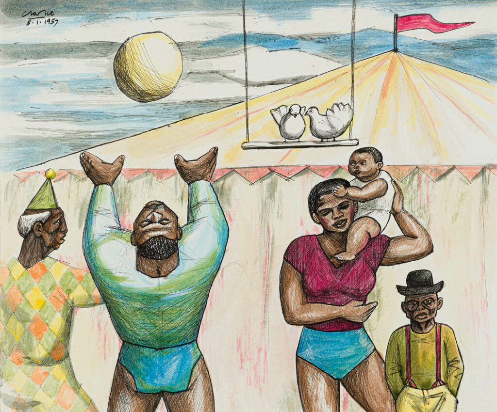 Strauss & Co's May Auction: South African Modernists 17 Peter Clarke The Acrobats Family