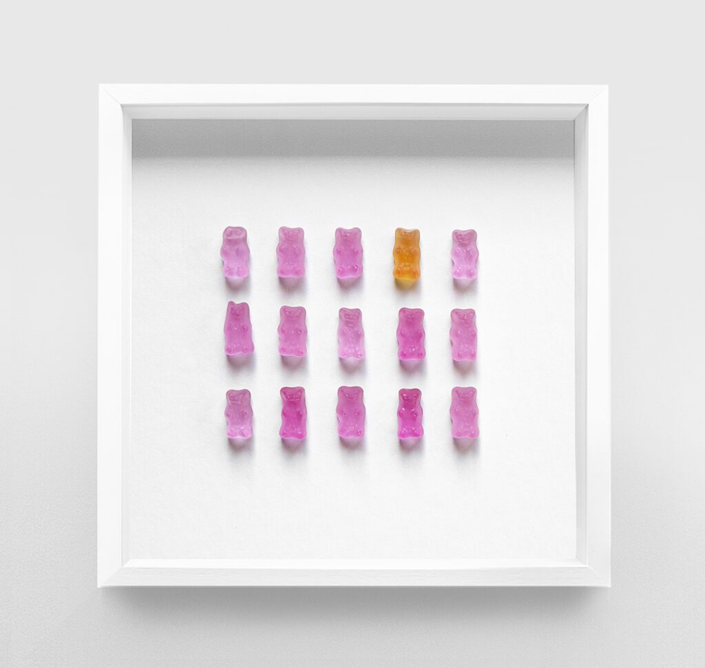 Turbine Art Fair 2023 11 WORLDART Geena Wilkinson Baby one more lime VI Hand cast resin Gummy Bears 22x22 cm 1024x970 1