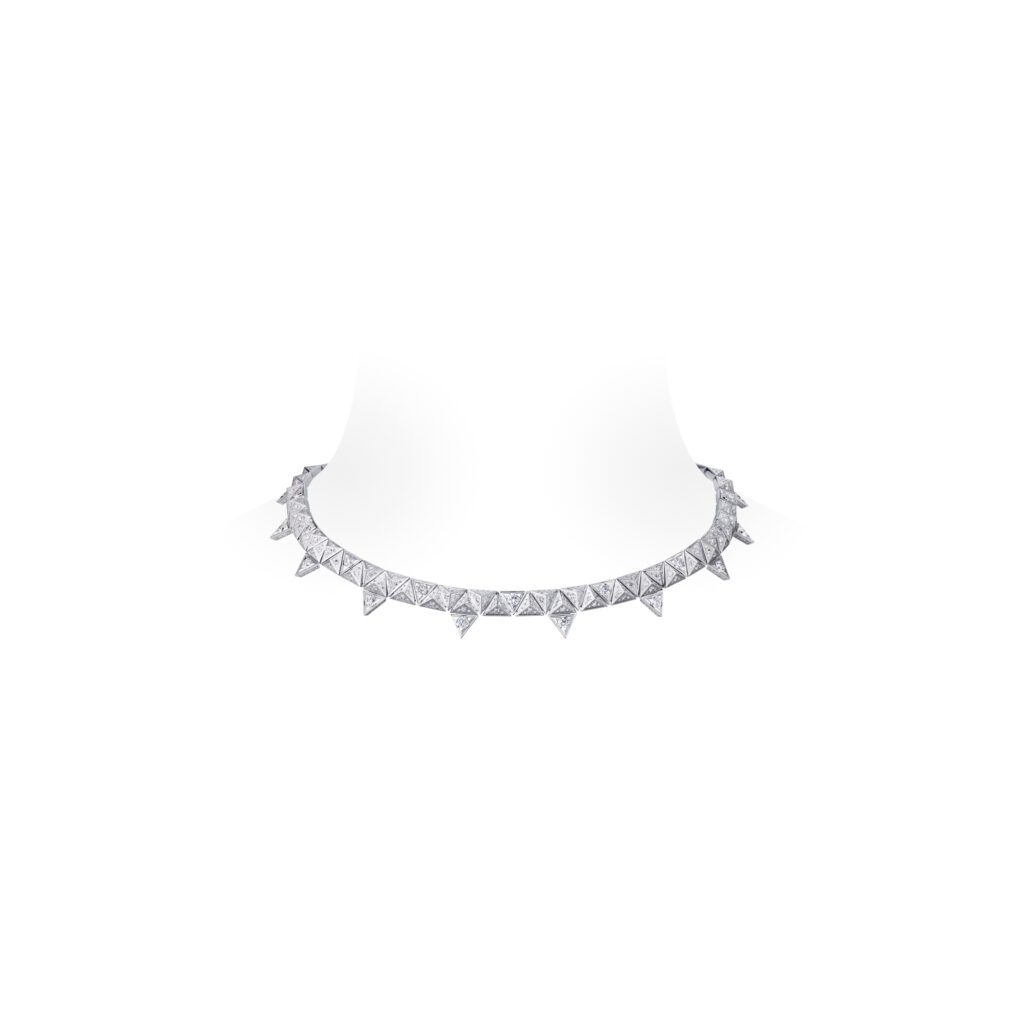 Louis Vuitton Enhances the Pure V Collection 4 One Row Necklace White Gold and Diamonds Pure V collection Louis Vuitton High Jewelry 1024x1024 1