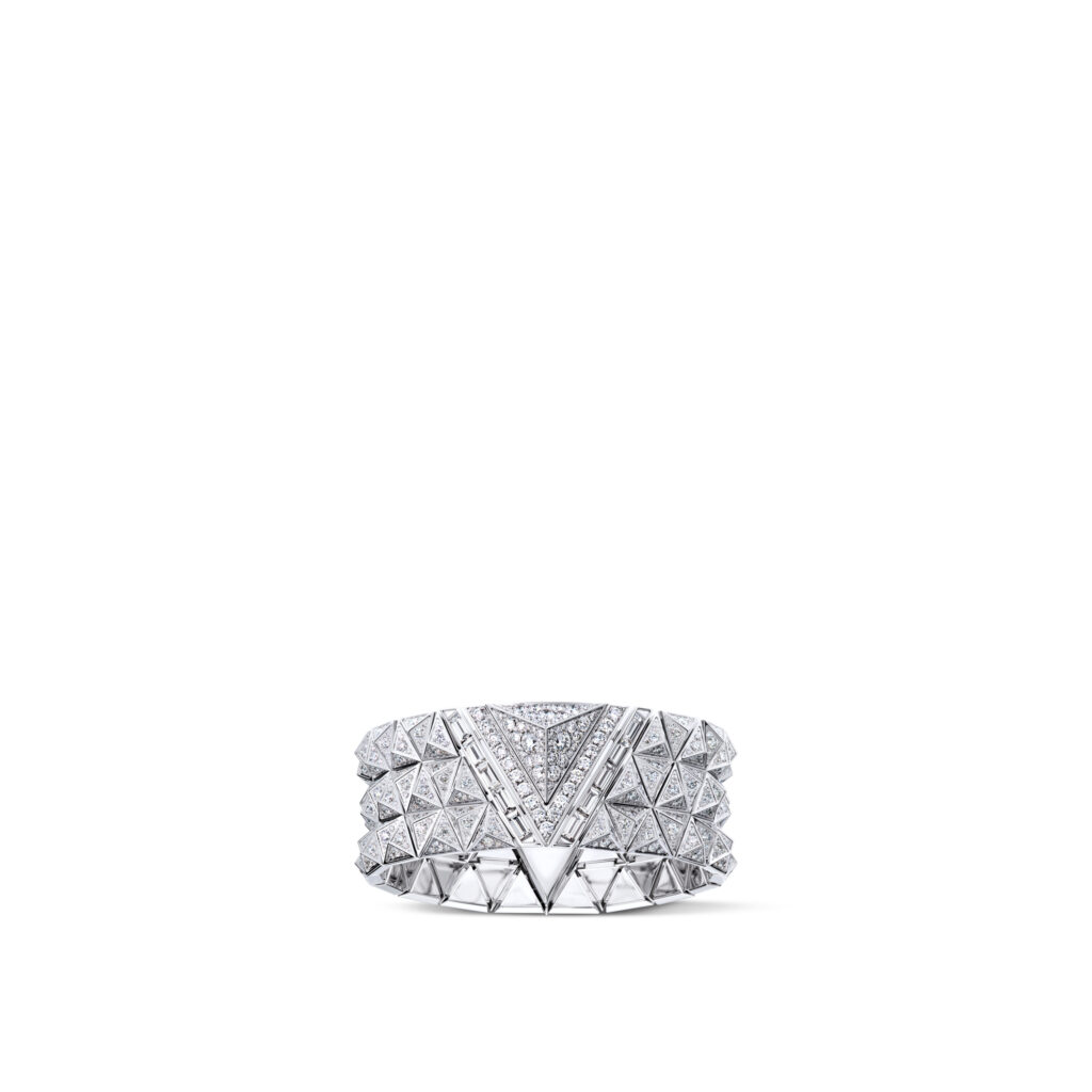 Louis Vuitton Enhances the Pure V Collection 6 Three Row Bracelet White Gold and Diamonds Pure V collection Louis Vuitton High Jewelry 1024x1024 1