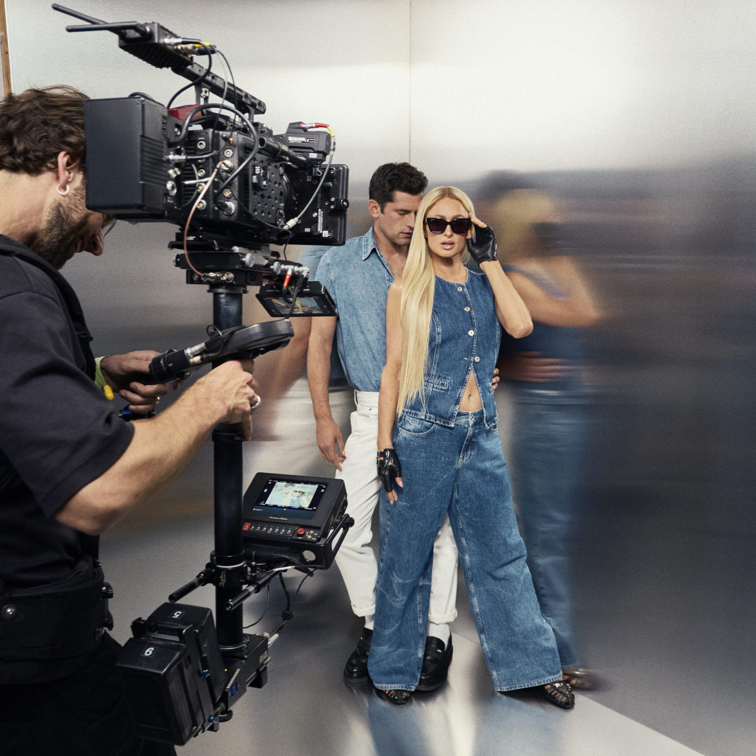 Karl Lagerfeld Spring–Summer 2026 campaign featuring Paris Hilton at the Maison in Paris, showcasing black‑and‑white signature styles and vibrant seasonal looks.