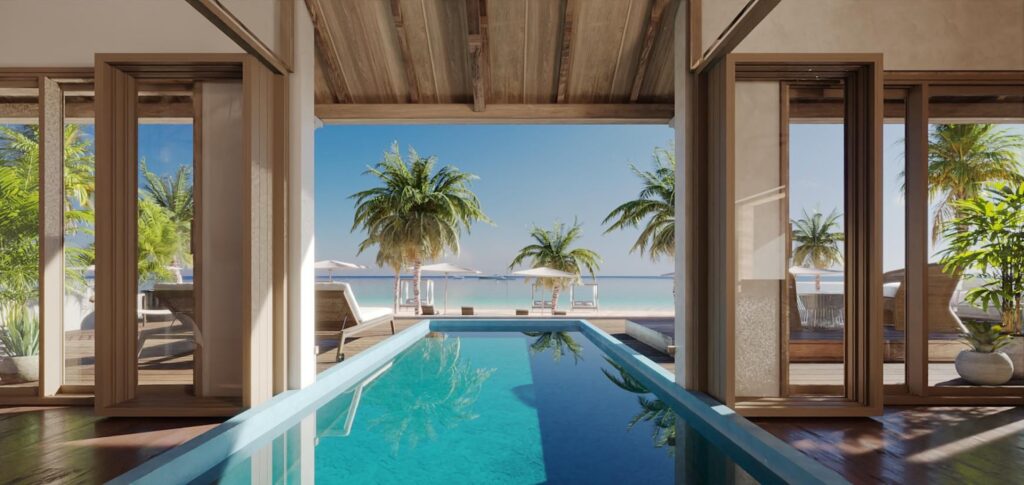 Preferred Hotels & Resorts: Where Legacy Meets Locality 5 View of ocean and palm trees from luxury villa deck with private pool