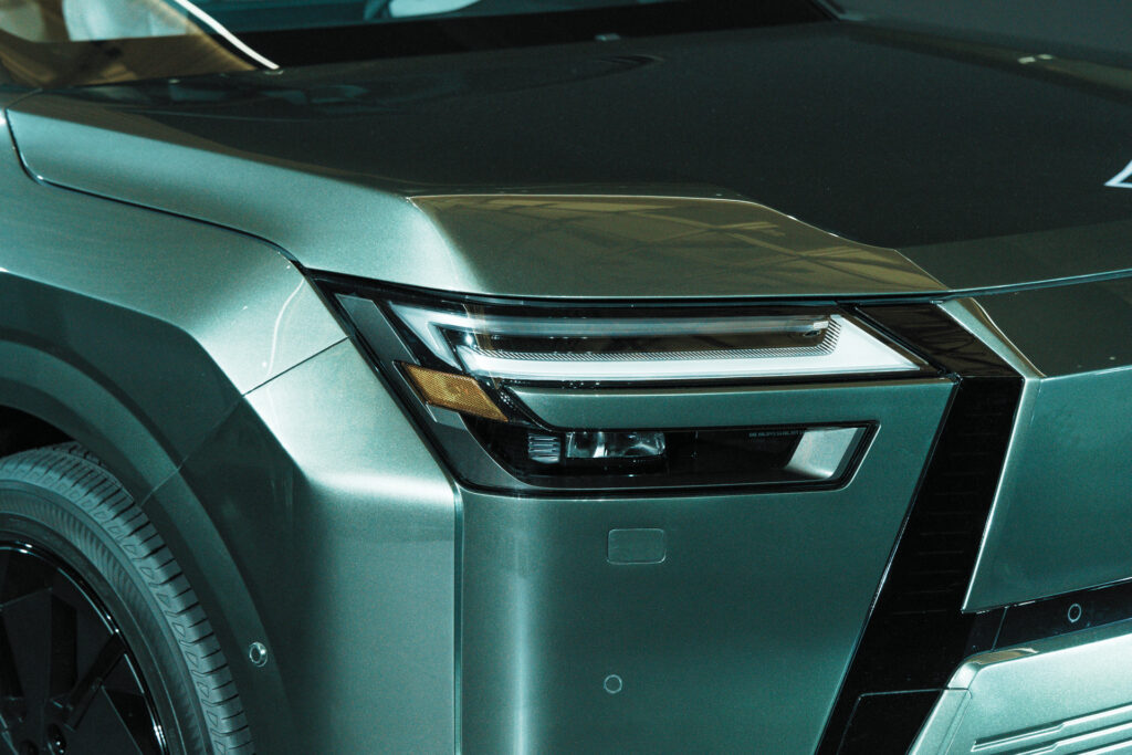 Lexus Reveals the New TZ Electric SUV 5 Lexus TZ Electric SUV close up of headlight