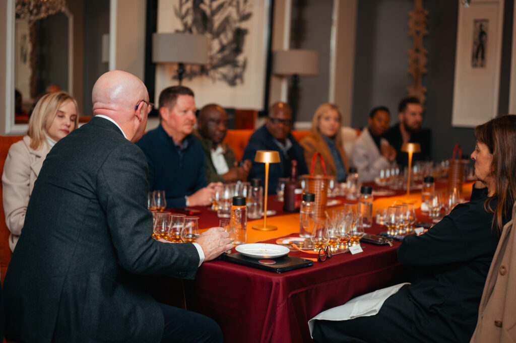 Kevin O'Gorman, Master Distiller at Midleton Distillery, pouring Redbreast single pot still Irish whiskey at a tasting in South Africa