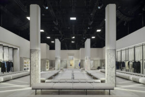 A look from Gucci The Store Show, the collection presenting Demna's complete vision for the House, staged inside a space conceived as a retail space